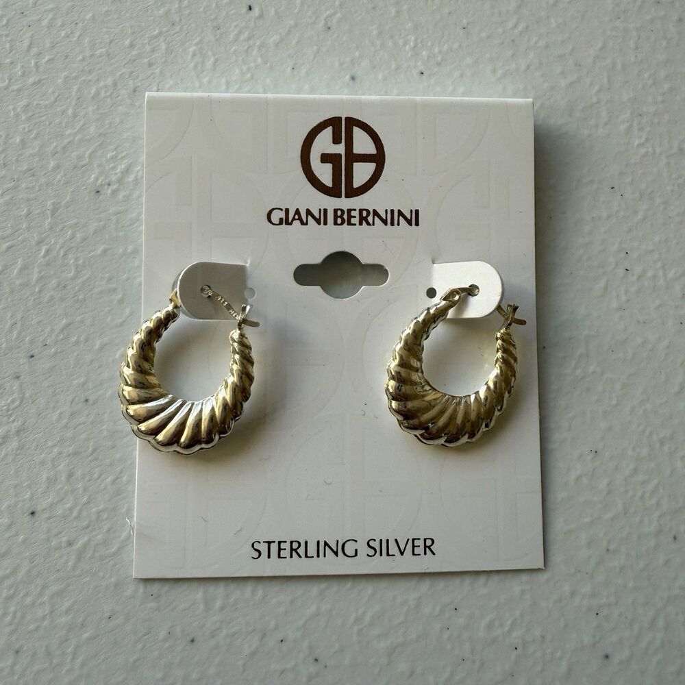 ✨NWT Giani Bernini 925 Sterling Silver Twisted Hoop Earrings